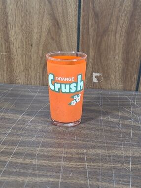 Orange Crush Vintage Logo Glass